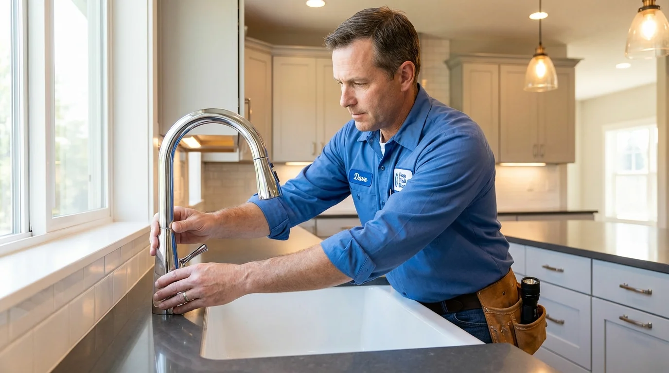 Kitchen faucet installation by Johns Plumbing LLC in Little Silver